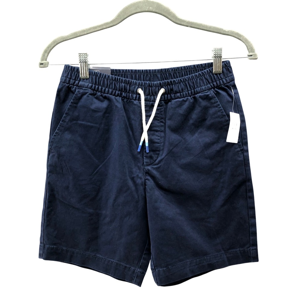 NWT Gap Boys XL (12) Pull On Chino Shorts Drawstring Flat Front Navy‎ Blue